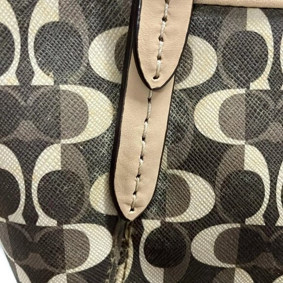 Auth COACH Peyton Dream Signature F26401 Brown Beige PVC Leather - Handbag - Picture 14 of 15